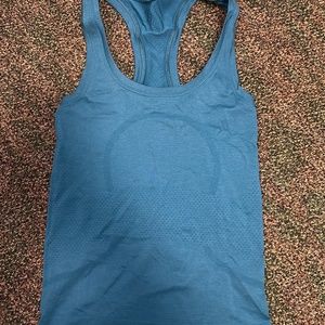 Teal Blue Cropped Swiftly Tech Lululemon Tank Top